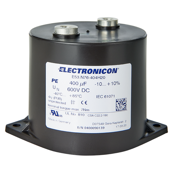 Cylindrical capacitor - E66 - ELECTRONICON Kondensatoren - DC / for power  electronics